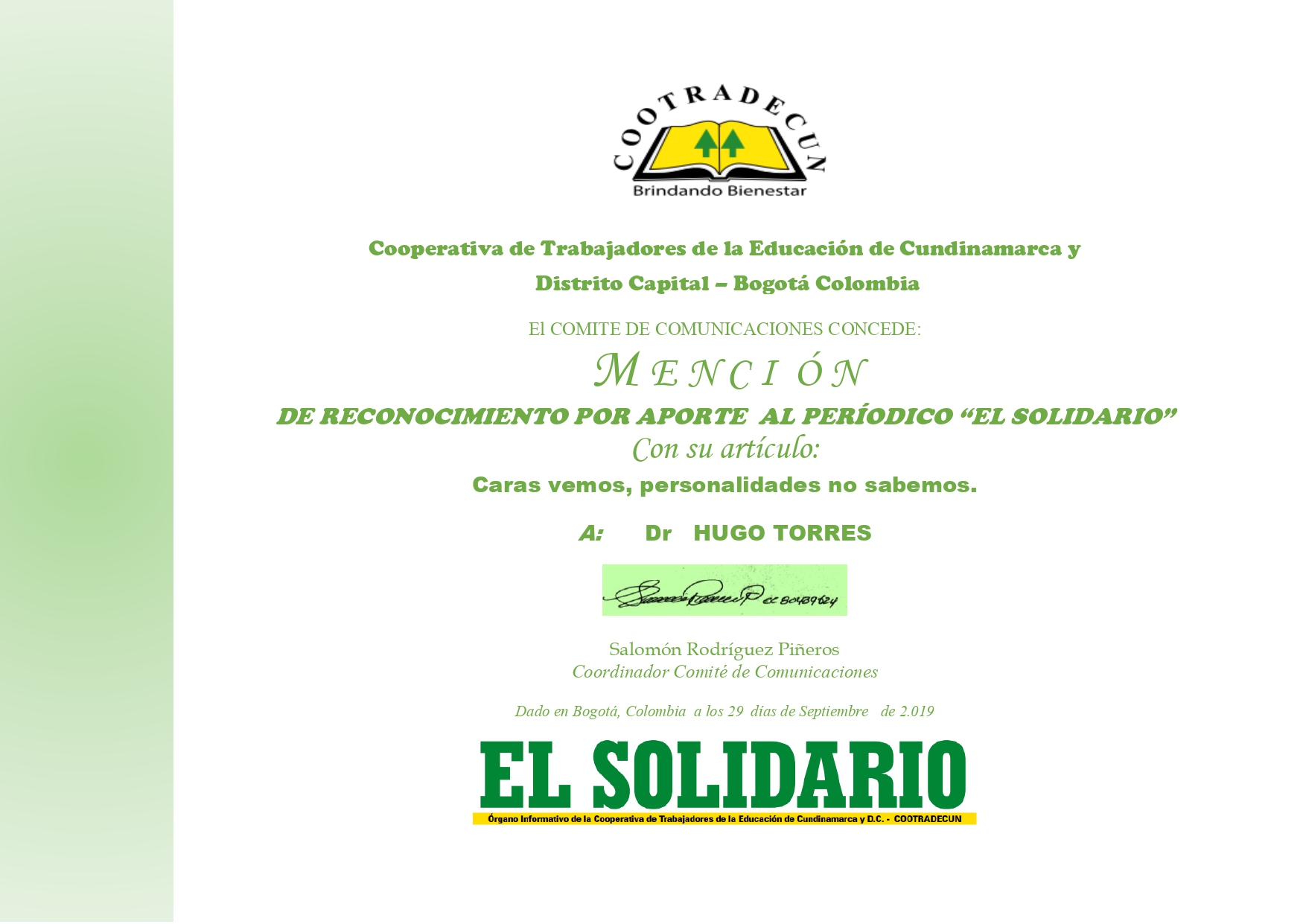 Constancia 9